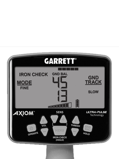 גלאי מתכות מיוחד לזהב GARRETT AXIOM
