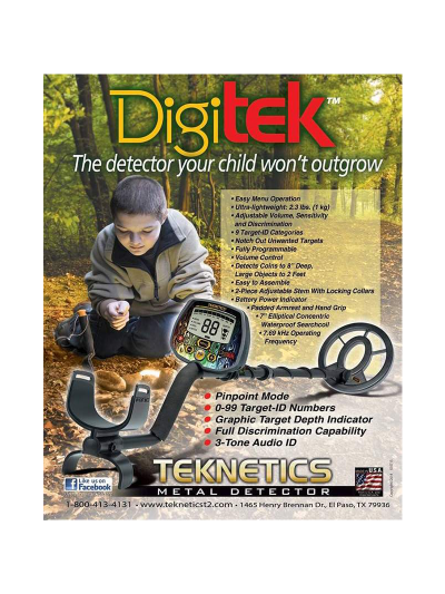 גלאי מתכות TEKNETICS DIGITEK המותאם לילדים